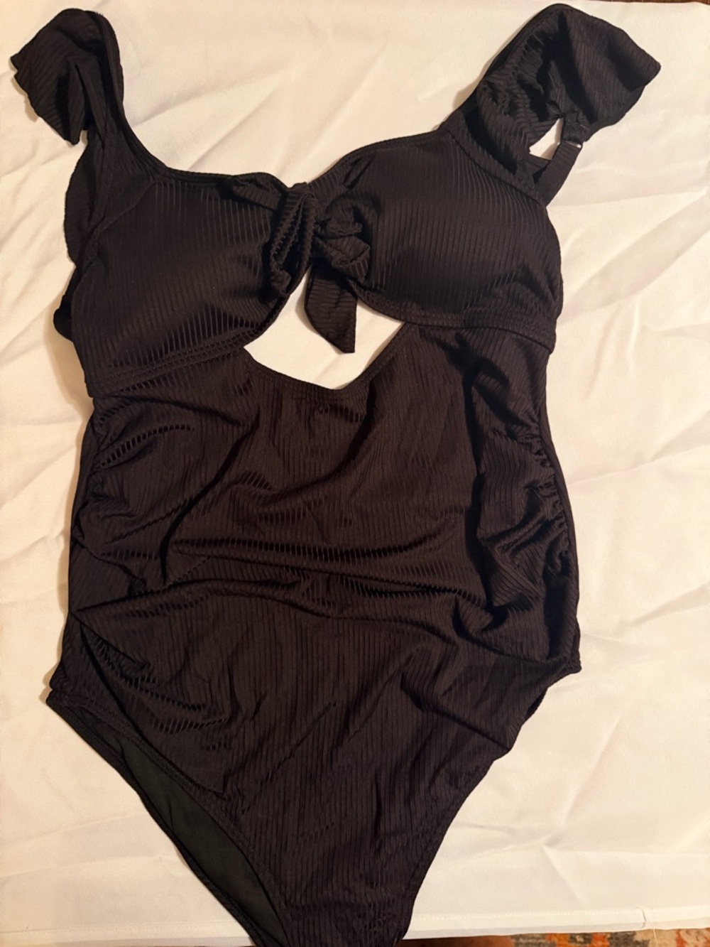 Black Knot-Front One-Piece Swimsuit